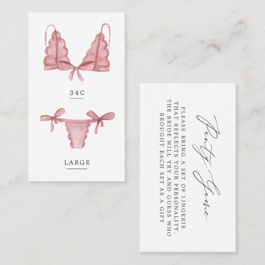 Slipje & Palomas Lingerie Maat Invoegen Visitekaartje (Voorkant / Achterkant)