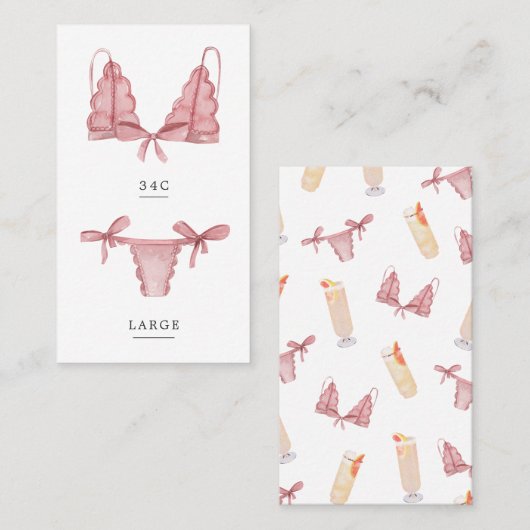 Slipje & Palomas Lingerie Maat Invoegen Visitekaartje (Voorkant / Achterkant)