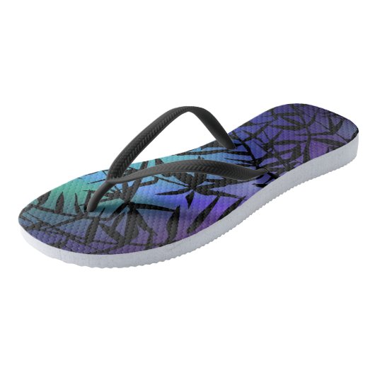 Slipjes voor mannen met donkere bladrijke lucht teenslippers (Schuin)