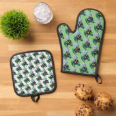 Slippenprimula botanisch ovenwant & pannenlap set (Top down)