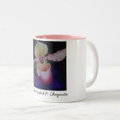 Slipper Orchid P. Chiquita Waterverf Art Tweekleurige Koffiemok (Voorkant rechts)