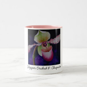 Slipper Orchid P. Chiquita Waterverf Art Tweekleurige Koffiemok