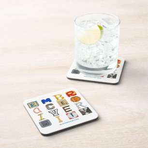 Slipperende letters van de omarming van diversitei bier onderzetter