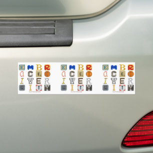 Slipperende letters van de omarming van diversitei bumpersticker