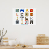 Slipperende letters van de omarming van diversitei poster (Keuken)