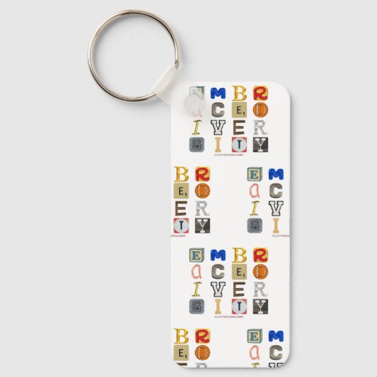 Slipperende letters van de omarming van diversitei sleutelhanger (Voorkant)