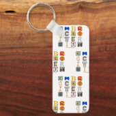 Slipperende letters van de omarming van diversitei sleutelhanger (Voorkant)