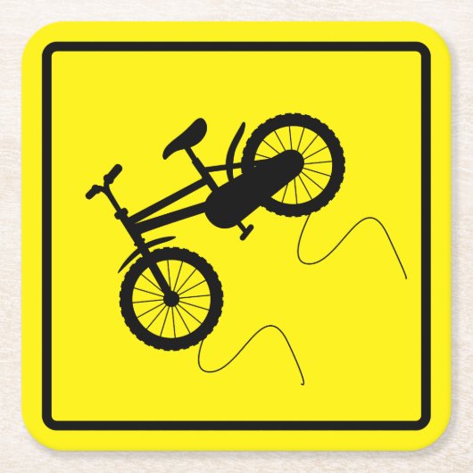 Slipperig bij nat fietspapier Onderzetter (Voorkant)