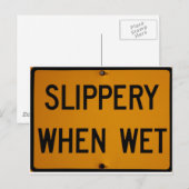 Slipperig wanneer nat briefkaart (Voorkant / Achterkant)