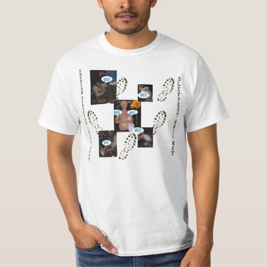 Slipperlicht bij natte eenvoudige T T-shirt (Voorkant)