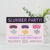 Slippers & Oogmaskers Slumber Party Verjaardagsfee Kaart (Staand voorkant)