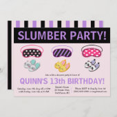 Slippers & Oogmaskers Slumber Party Verjaardagsfee Kaart (Voorkant / Achterkant)