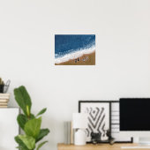 Slippers op het strandzand poster (Thuiskantoor)