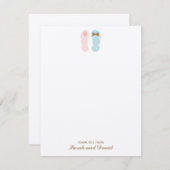 Slippers Strand Bruiloft Platte Bedankkaartjes Kaart (Voorkant / Achterkant)