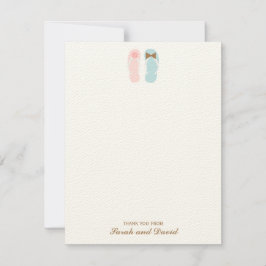 Slippers Strand Bruiloft Platte Bedankkaartjes Kaart