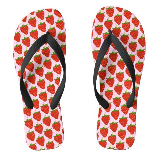 Slippertjes met aardbeipatroon teenslippers (Voetbed)
