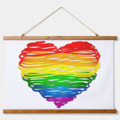 Slippery Joe's Pride Heart Scribbles hartvorm dr Hangend Wandkleed (Voorkant)