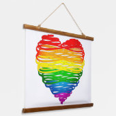 Slippery Joe's Pride Heart Scribbles hartvorm dr Hangend Wandkleed (Gebogen)