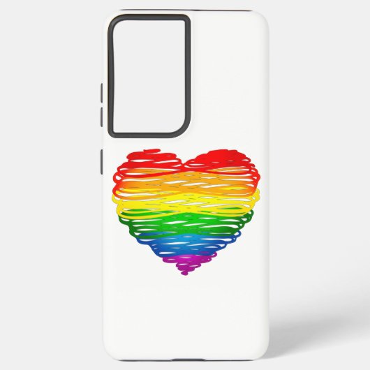 Slippery Joe's Pride Heart Scribbles hartvorm dr Samsung Galaxy Hoesje (Achterkant)