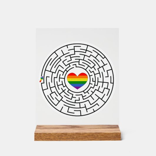 Slippery Joe's pride maze hartpijl puzzle labyri Acryl Bord (Voorkant)