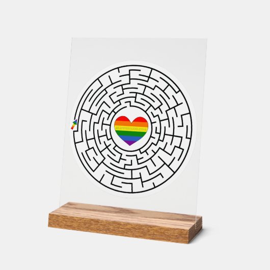 Slippery Joe's pride maze hartpijl puzzle labyri Acryl Bord (Hoek)