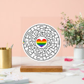 Slippery Joe's pride maze hartpijl puzzle labyri Acryl Bord (Huwelijk)