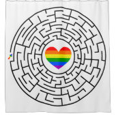 Slippery Joe's pride maze hartpijl puzzle labyri Douchegordijn (Voorkant)