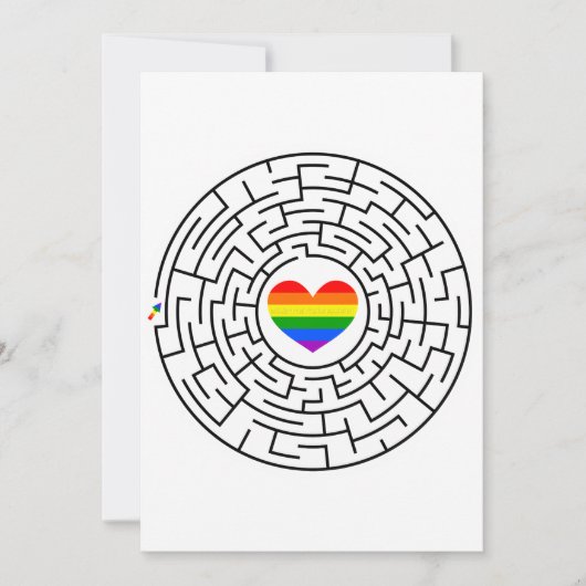 Slippery Joe's pride maze hartpijl puzzle labyri Feestdagenkaart (Voorkant)