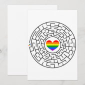Slippery Joe's pride maze hartpijl puzzle labyri Feestdagenkaart (Voorkant / Achterkant)