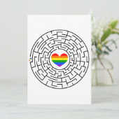 Slippery Joe's pride maze hartpijl puzzle labyri Feestdagenkaart (Staand voorkant)