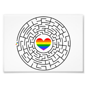 Slippery Joe's pride maze hartpijl puzzle labyri Foto Afdruk