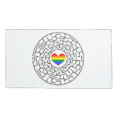 Slippery Joe's pride maze hartpijl puzzle labyri Kussensloop (Achterkant)