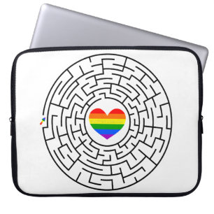 Slippery Joe's pride maze hartpijl puzzle labyri Laptop Sleeve