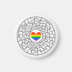Slippery Joe's pride maze hartpijl puzzle labyri Magneet