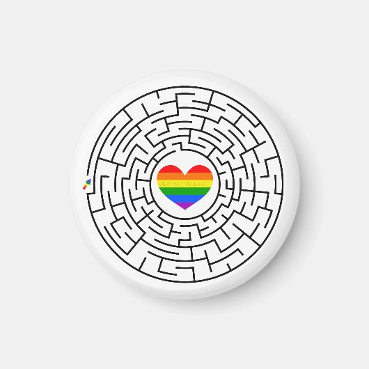 Slippery Joe's pride maze hartpijl puzzle labyri Magneet (Voorkant)