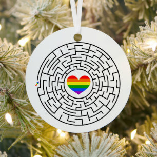 Slippery Joe's pride maze hartpijl puzzle labyri Metalen Ornament