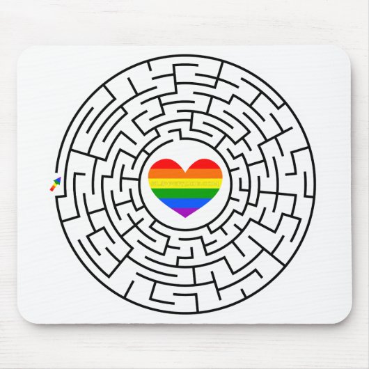 Slippery Joe's pride maze hartpijl puzzle labyri Muismat (Voorkant)