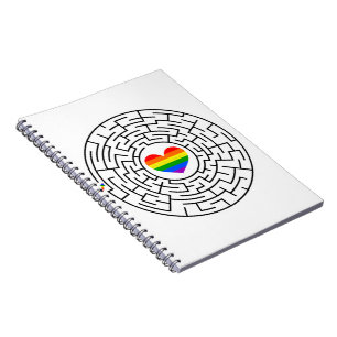 Slippery Joe's pride maze hartpijl puzzle labyri Notitieboek