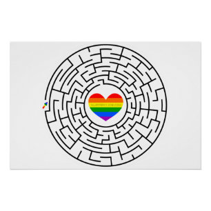 Slippery Joe's pride maze hartpijl puzzle labyri Perfect Poster