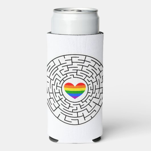 Slippery Joe's pride maze hartpijl puzzle labyri Seltzer Blikjeskoeler (Seltzer Achterkant)