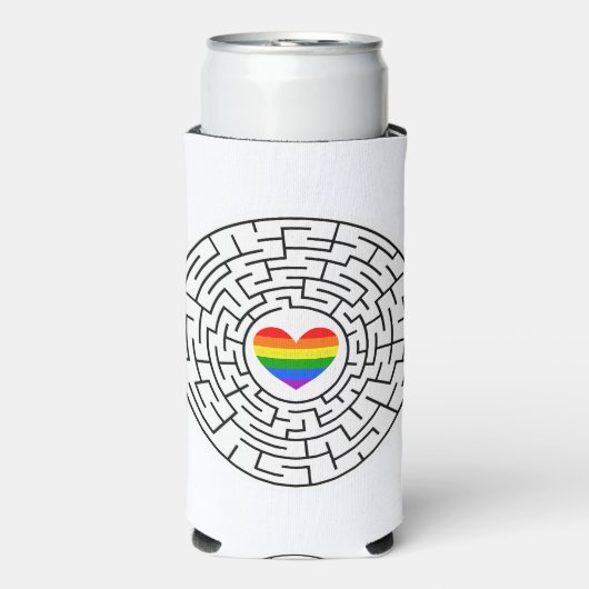 Slippery Joe's pride maze hartpijl puzzle labyri Seltzer Blikjeskoeler (Seltzer Voorkant)