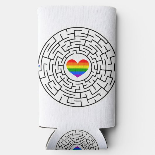 Slippery Joe's pride maze hartpijl puzzle labyri Seltzer Blikjeskoeler (Achterkant)