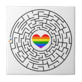 Slippery Joe's pride maze hartpijl puzzle labyri Tegeltje (Voorkant)