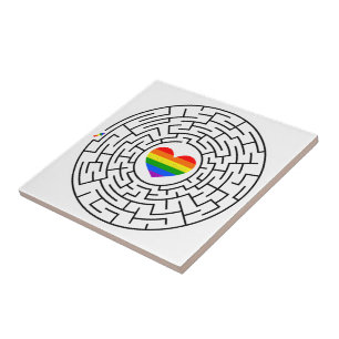 Slippery Joe's pride maze hartpijl puzzle labyri Tegeltje