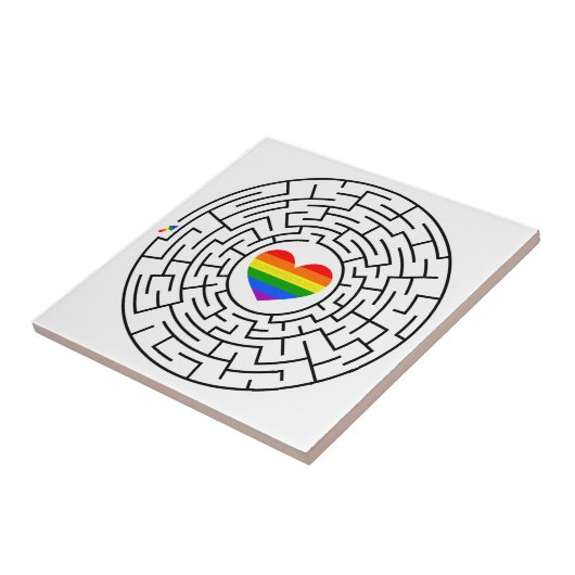 Slippery Joe's pride maze hartpijl puzzle labyri Tegeltje (Zijkant)