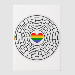 Slippery Joe's pride maze hartpijl puzzle labyri Vellum Uitnodigingen