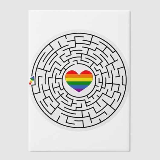 Slippery Joe's pride maze hartpijl puzzle labyri Vellum Uitnodigingen (Voorkant)