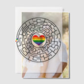 Slippery Joe's pride maze hartpijl puzzle labyri Vellum Uitnodigingen (Offset (Koppel))