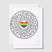 Slippery Joe's pride maze hartpijl puzzle labyri Vellum Uitnodigingen (Offset)