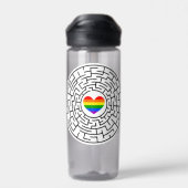 Slippery Joe's pride maze hartpijl puzzle labyri Waterfles (Achterkant)